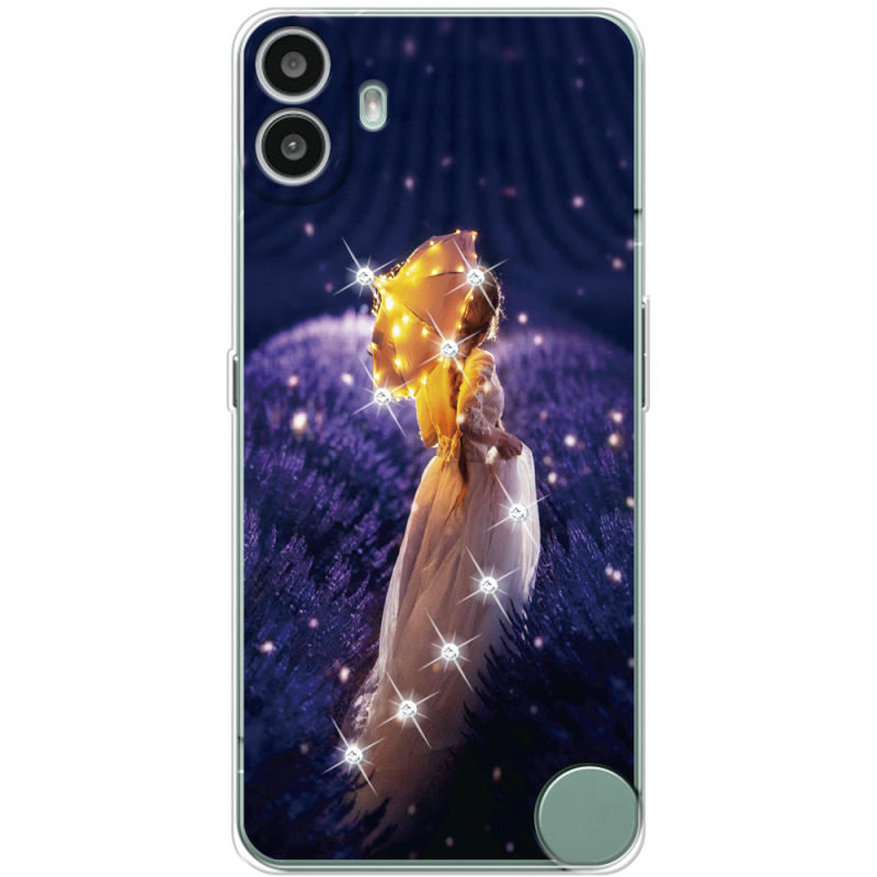 Чохол зі стразами Nothing CMF Phone 1 Girl with Umbrella