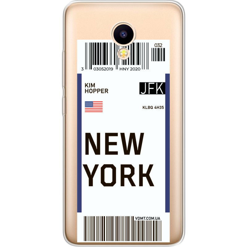 Прозрачный чехол Uprint Meizu M5C Ticket New York