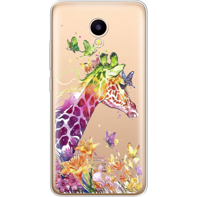 Прозрачный чехол Uprint Meizu M5C Colorful Giraffe