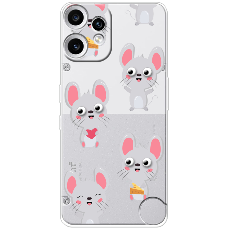 Прозорий чохол BoxFace Nothing CMF Phone 2 Pro с 3D-глазками Mouse