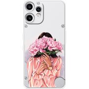 Прозорий чохол BoxFace Nothing CMF Phone 2 Pro Девушка с Пионами