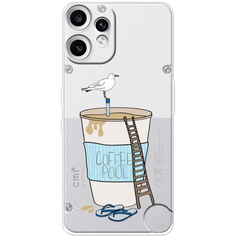 Прозорий чохол BoxFace Nothing CMF Phone 2 Pro Segull in Cofee Pool