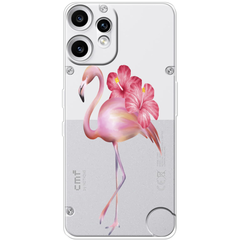 Прозорий чохол BoxFace Nothing CMF Phone 2 Pro Floral Flamingo