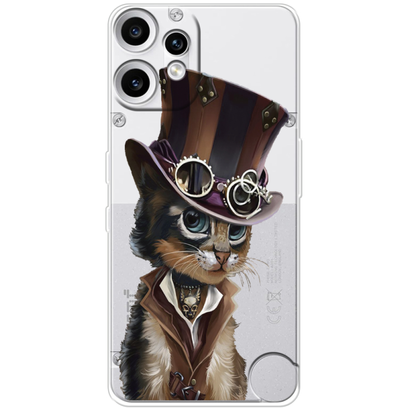 Прозорий чохол BoxFace Nothing CMF Phone 2 Pro Steampunk Cat