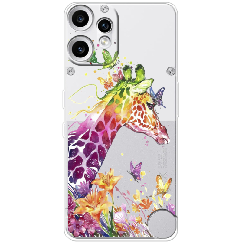 Прозорий чохол BoxFace Nothing CMF Phone 2 Pro Colorful Giraffe