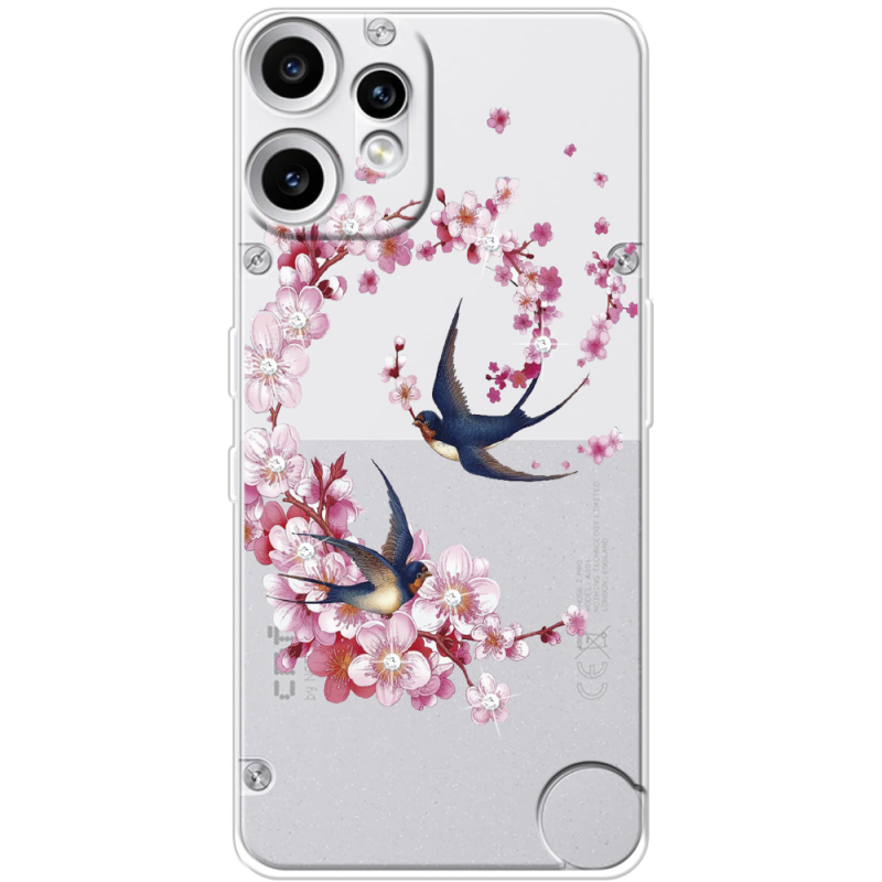 Чохол зі стразами Nothing CMF Phone 2 Pro Swallows and Bloom