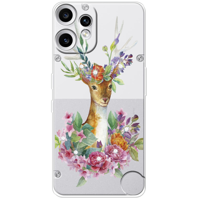 Чохол зі стразами Nothing CMF Phone 2 Pro Deer with flowers