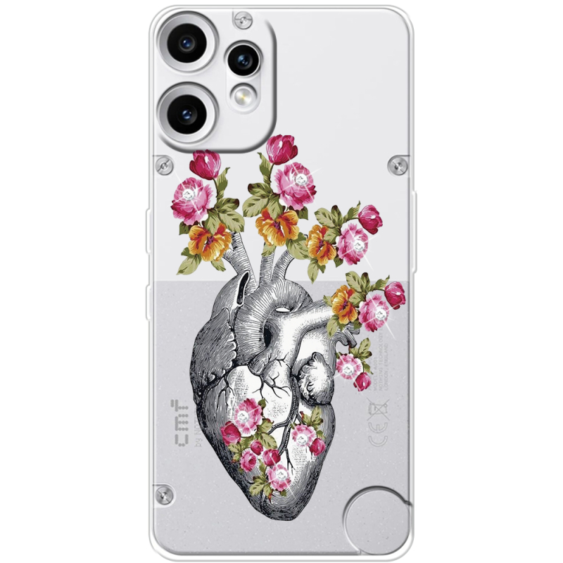 Чохол зі стразами Nothing CMF Phone 2 Pro Heart