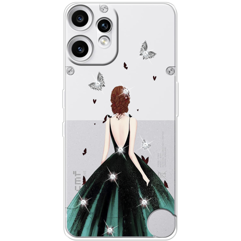 Чохол зі стразами Nothing CMF Phone 2 Pro Girl in the green dress