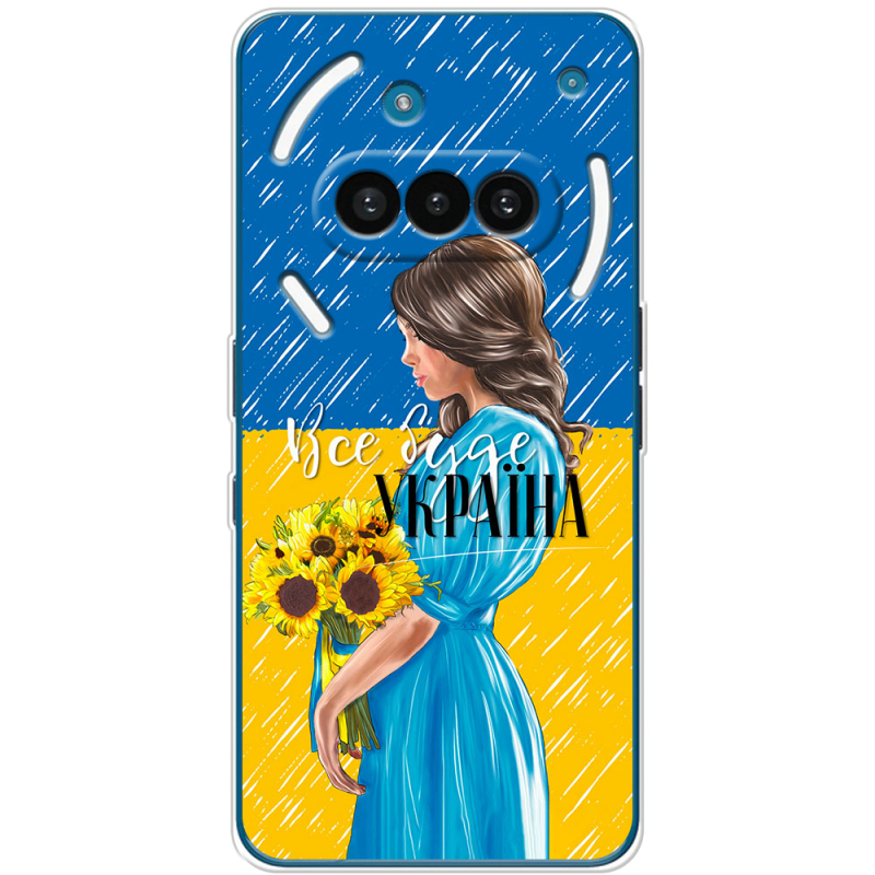 Чохол BoxFace Nothing Phone (3a) Україна дівчина з букетом