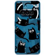 Прозорий чохол BoxFace Nothing Phone (3a) с 3D-глазками Black Kitty