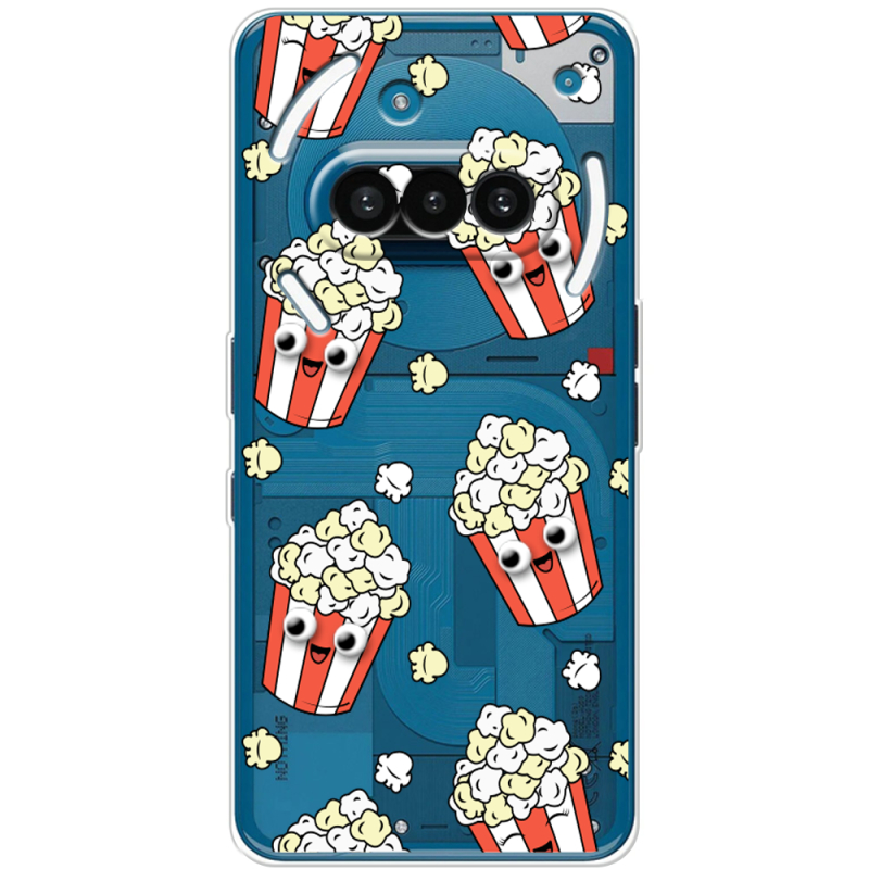 Прозорий чохол BoxFace Nothing Phone (3a) с 3D-глазками Popcorn