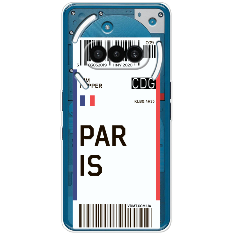Прозорий чохол BoxFace Nothing Phone (3a) Ticket Paris