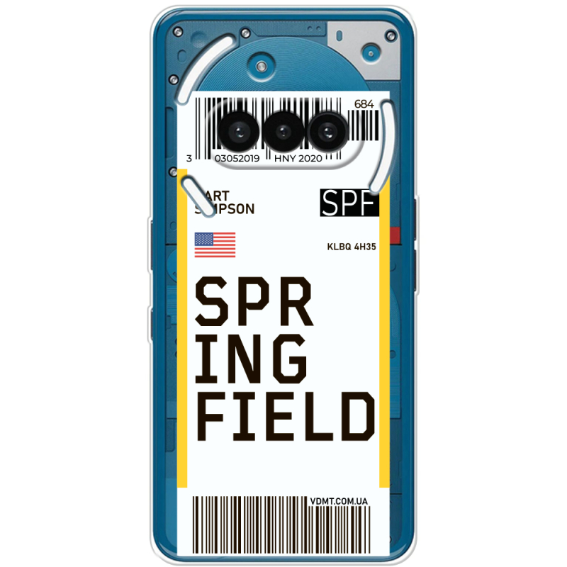 Прозорий чохол BoxFace Nothing Phone (3a) Ticket Springfield