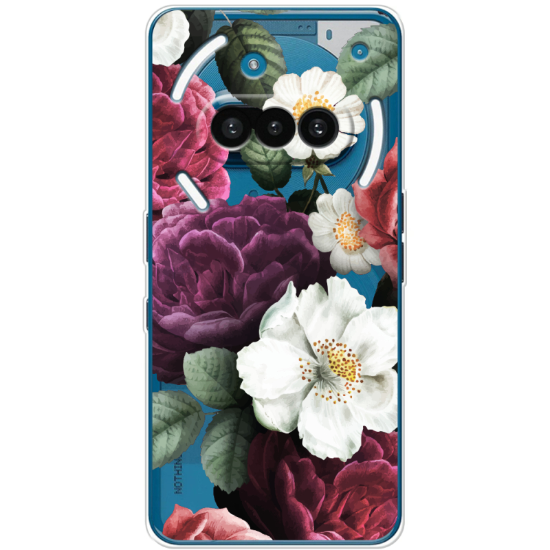 Прозорий чохол BoxFace Nothing Phone (3a) Floral Dark Dreams