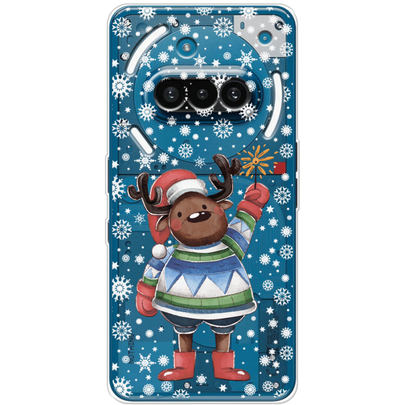 Прозорий чохол BoxFace Nothing Phone (3a) Christmas Deer with Snow