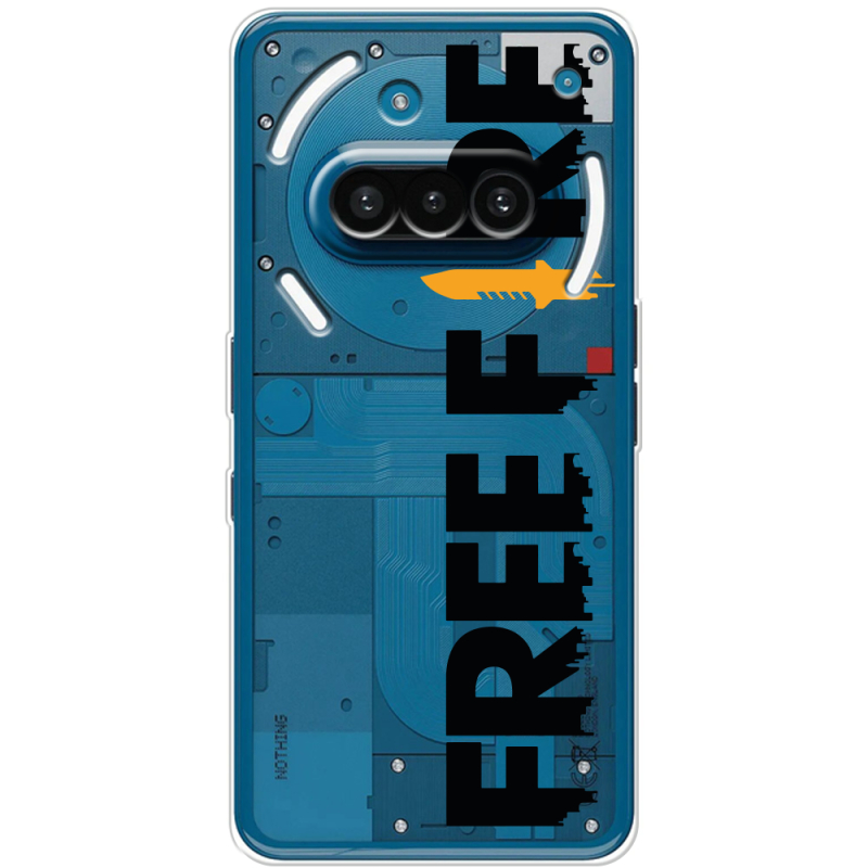 Прозорий чохол BoxFace Nothing Phone (3a) Free Fire Black Logo