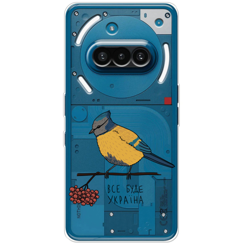 Прозорий чохол BoxFace Nothing Phone (3a) Синиця і калина