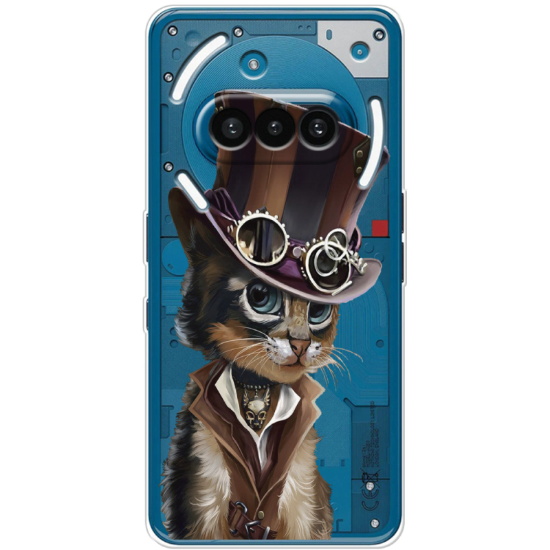 Прозорий чохол BoxFace Nothing Phone (3a) Steampunk Cat