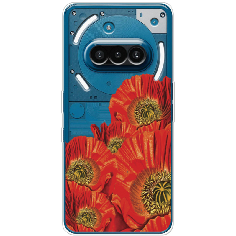 Прозорий чохол BoxFace Nothing Phone (3a) Red Poppies
