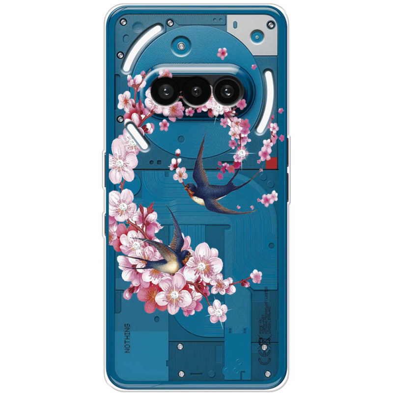 Чохол зі стразами Nothing Phone (3a) Swallows and Bloom