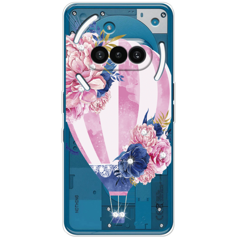 Чохол зі стразами Nothing Phone (3a) Pink Air Baloon