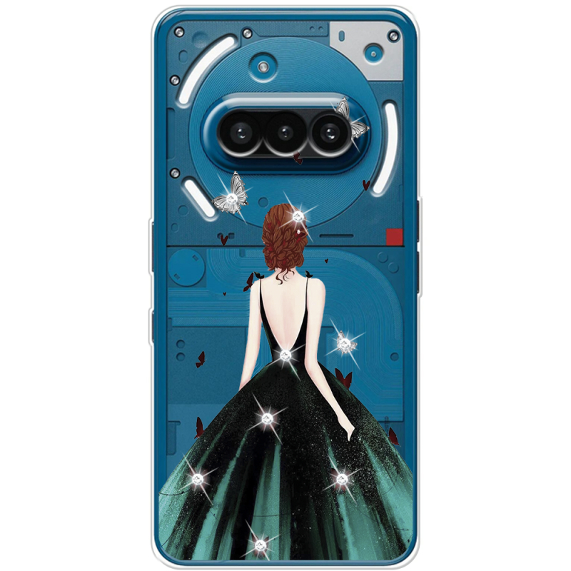 Чохол зі стразами Nothing Phone (3a) Girl in the green dress