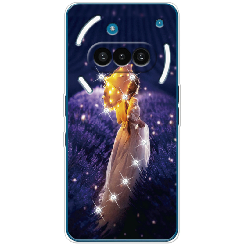 Чохол зі стразами Nothing Phone (3a) Girl with Umbrella