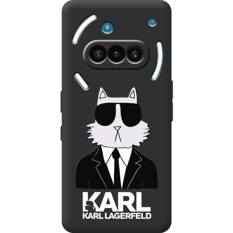 Чорний чохол BoxFace Nothing Phone (3a) Cat in Black