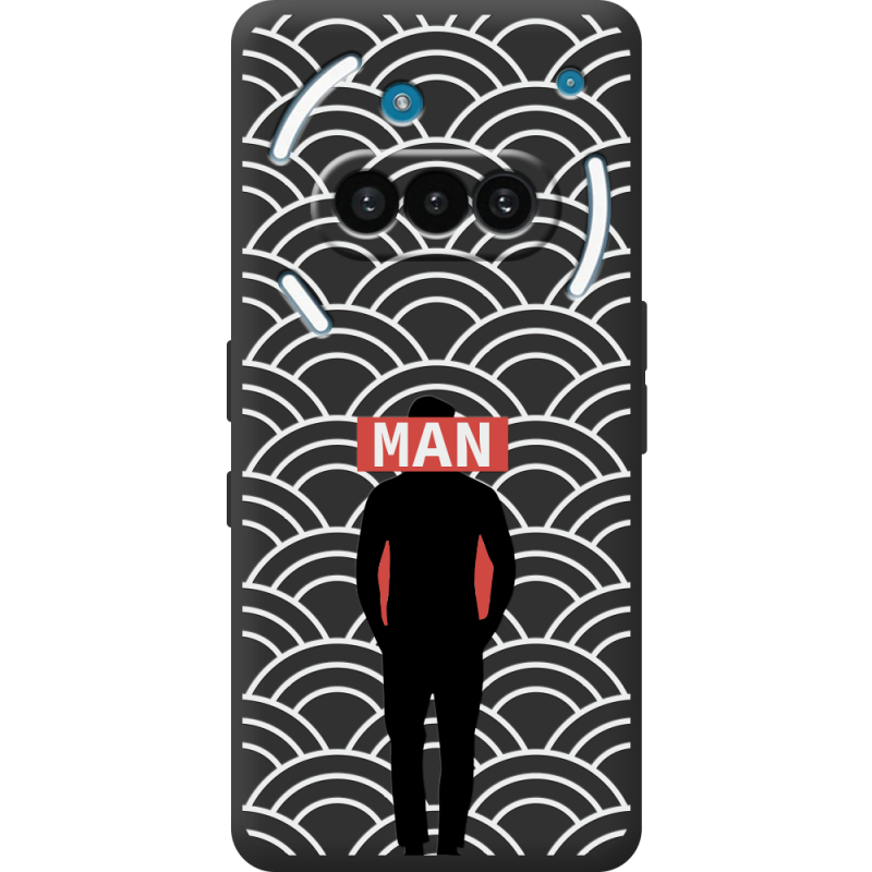 Чорний чохол BoxFace Nothing Phone (3a) Man Pattern