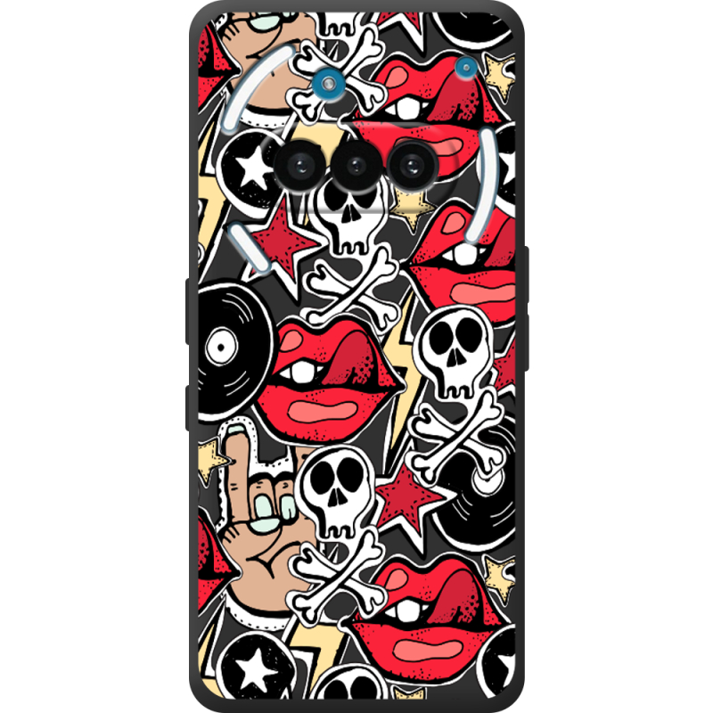 Чорний чохол BoxFace Nothing Phone (3a) Rock Graffiti