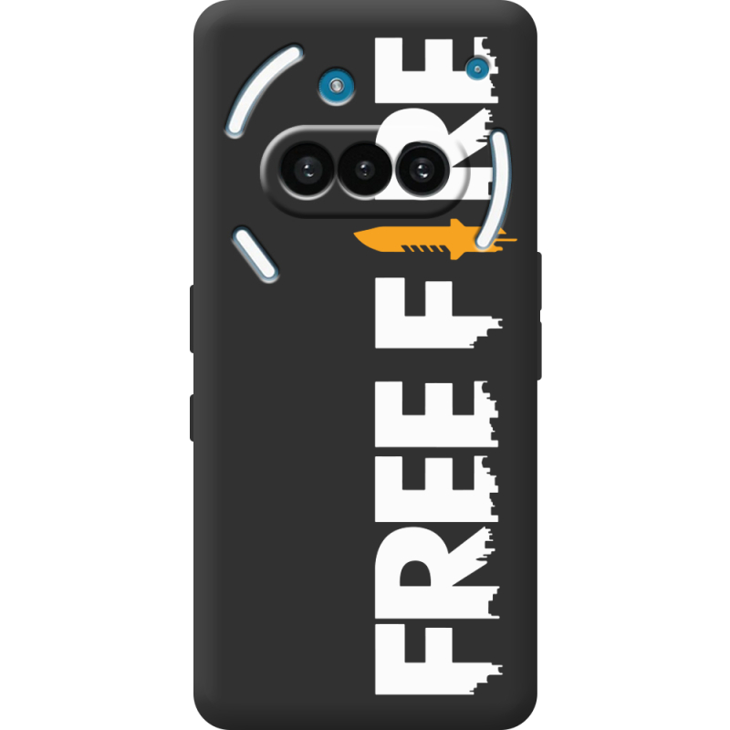 Чорний чохол BoxFace Nothing Phone (3a) Free Fire White Logo