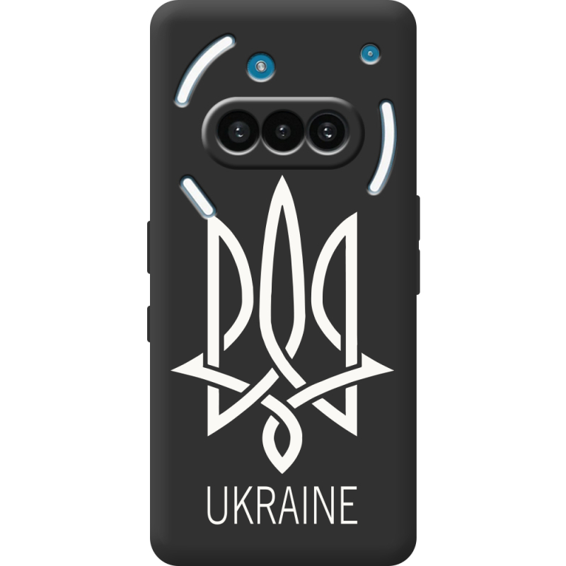 Чорний чохол BoxFace Nothing Phone (3a) Тризуб монограмма ukraine