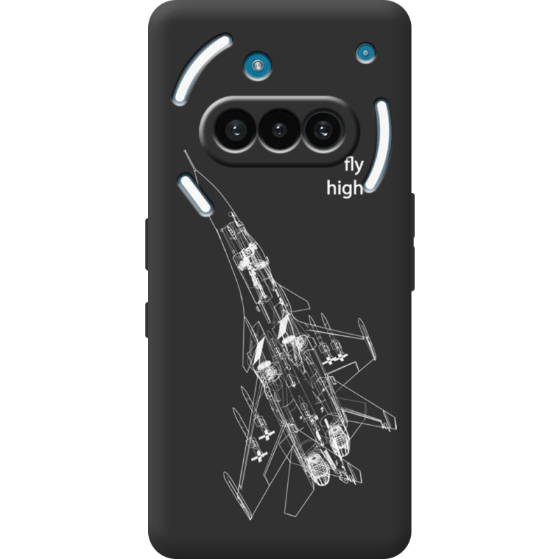 Чорний чохол BoxFace Nothing Phone (3a) Військовий літак