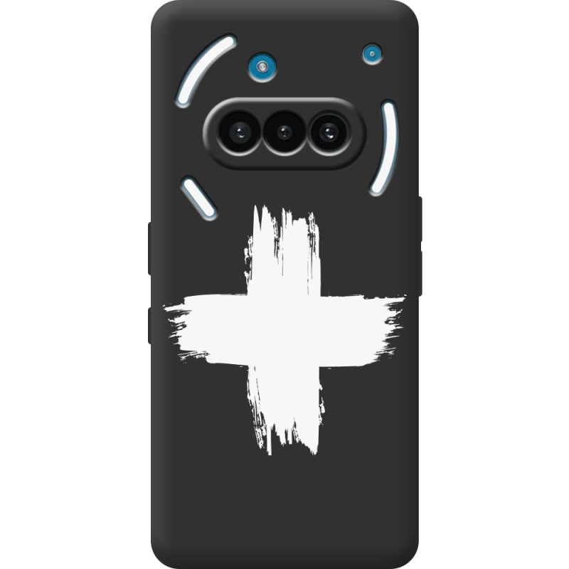 Чорний чохол BoxFace Nothing Phone (3a) Білий хрест ЗСУ
