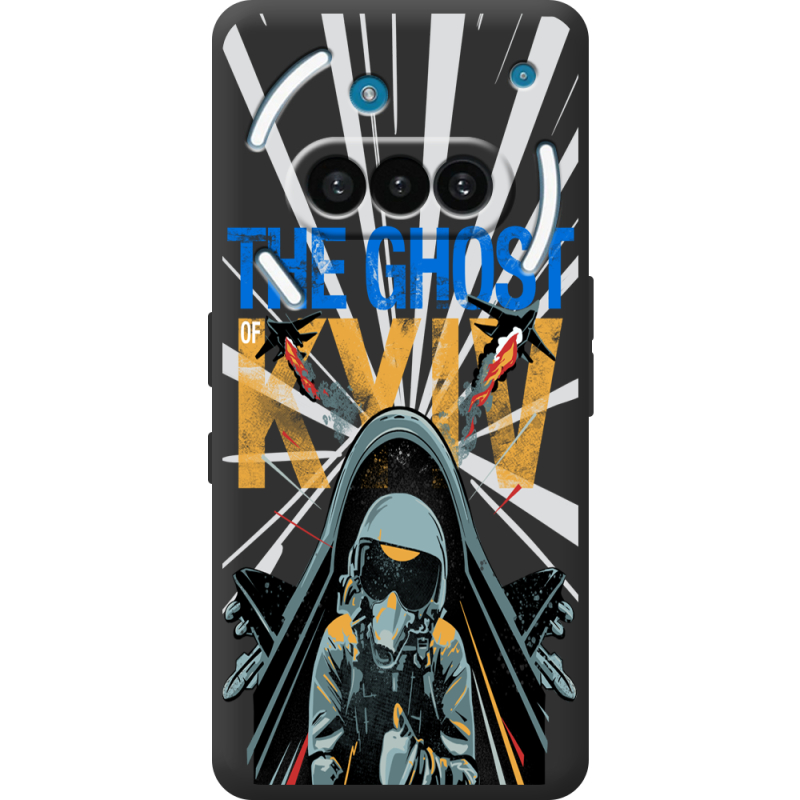 Чорний чохол BoxFace Nothing Phone (3a) Привид Києва в дії