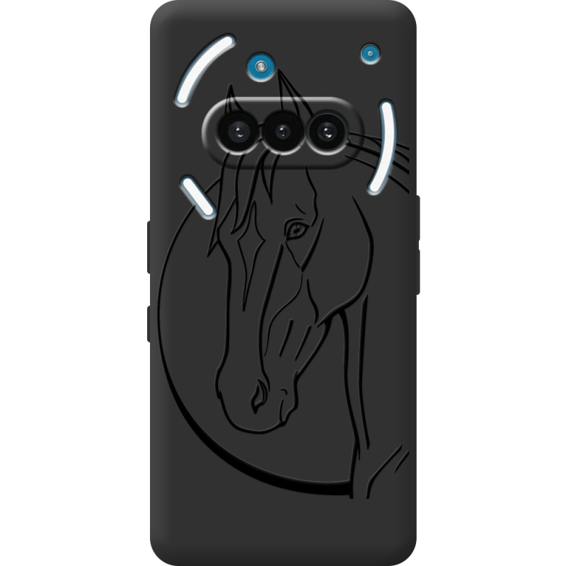 Чорний чохол BoxFace Nothing Phone (3a) Horse