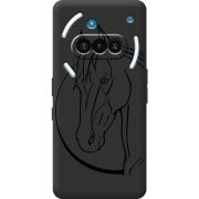 Чорний чохол BoxFace Nothing Phone (3a) Horse