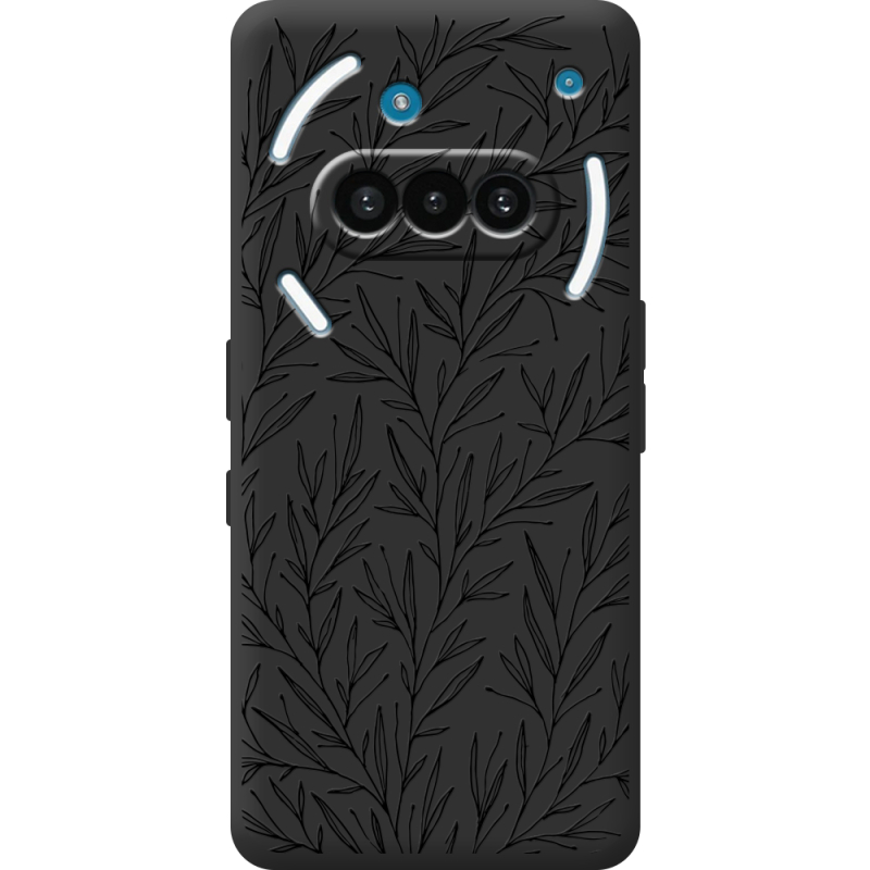 Чорний чохол BoxFace Nothing Phone (3a) Leaves