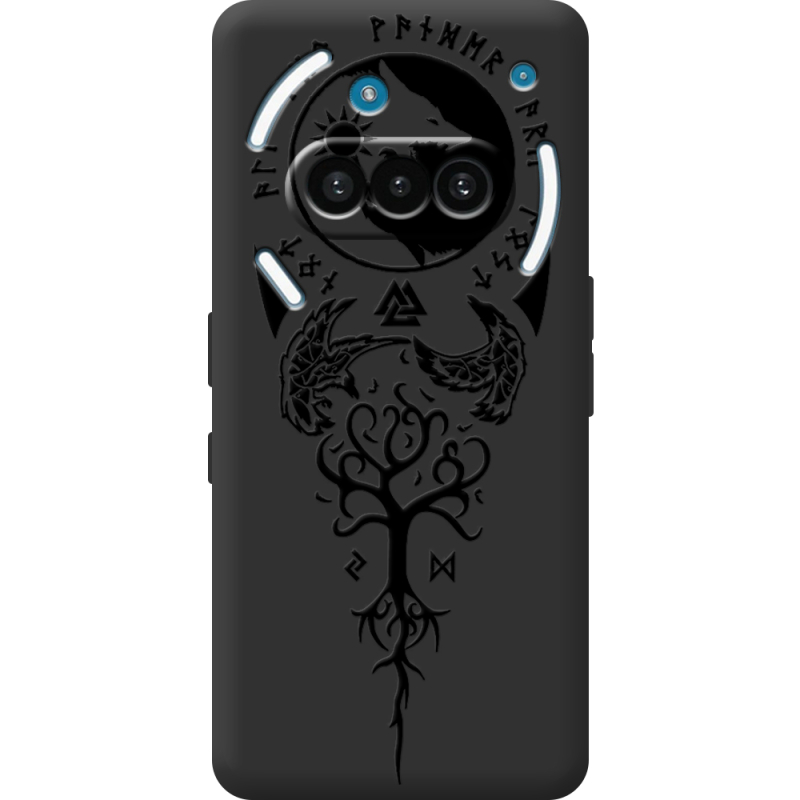 Чорний чохол BoxFace Nothing Phone (3a) Hugin and Munin