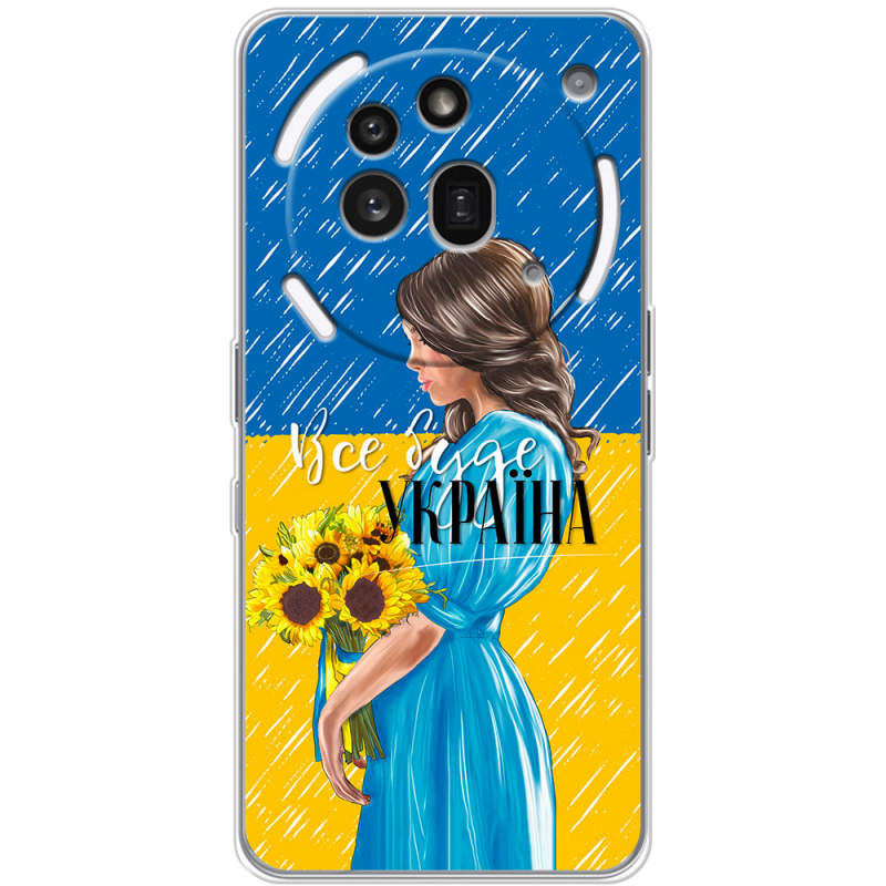 Чохол BoxFace Nothing Phone (3a) Pro Україна дівчина з букетом