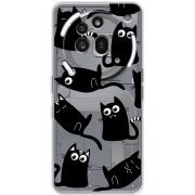 Прозорий чохол BoxFace Nothing Phone (3a) Pro с 3D-глазками Black Kitty