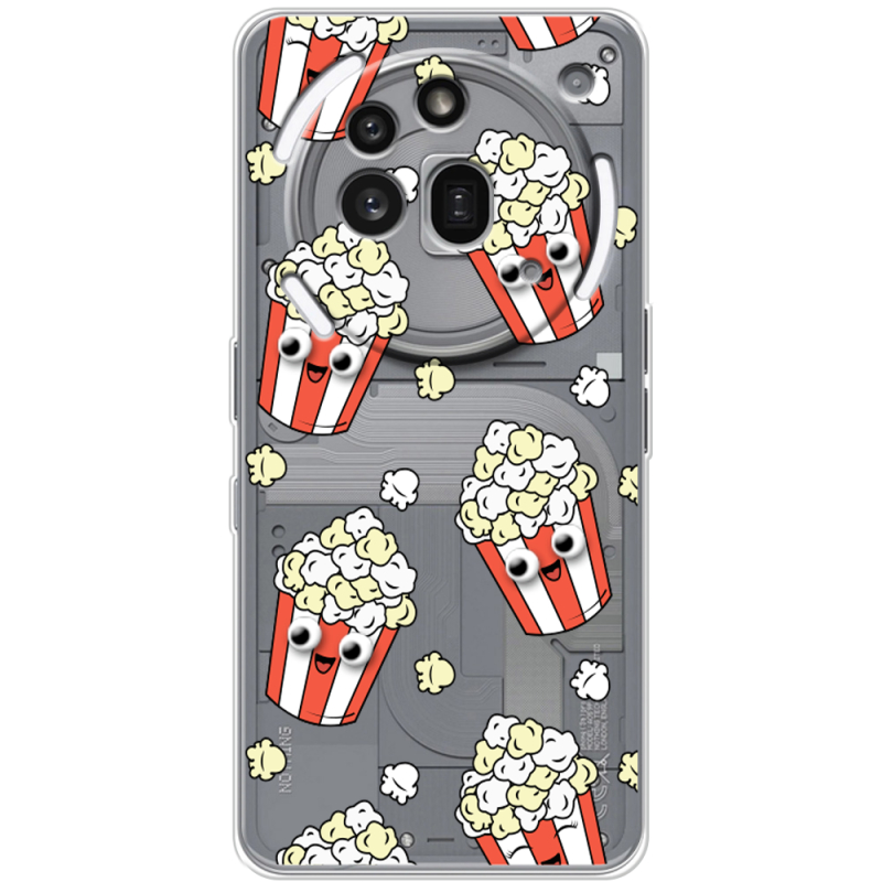 Прозорий чохол BoxFace Nothing Phone (3a) Pro с 3D-глазками Popcorn