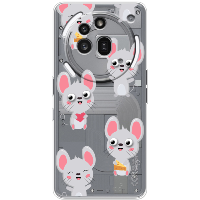Прозорий чохол BoxFace Nothing Phone (3a) Pro с 3D-глазками Mouse