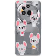 Прозорий чохол BoxFace Nothing Phone (3a) Pro с 3D-глазками Mouse