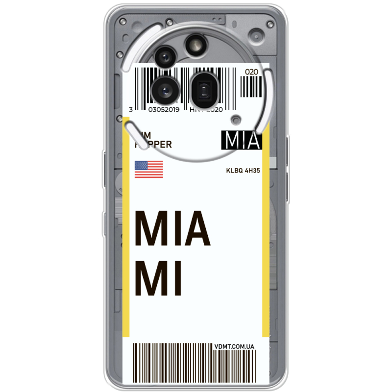 Прозорий чохол BoxFace Nothing Phone (3a) Pro Ticket Miami