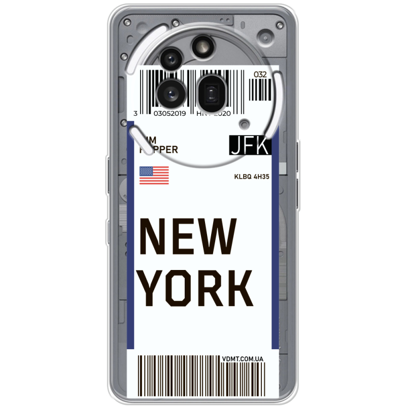 Прозорий чохол BoxFace Nothing Phone (3a) Pro Ticket New York