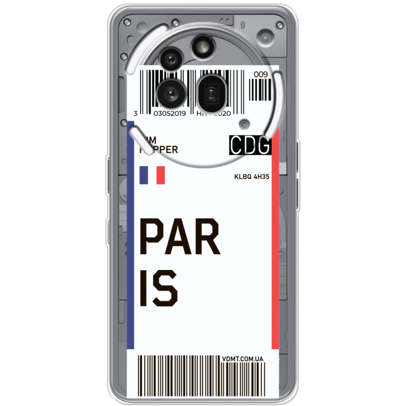 Прозорий чохол BoxFace Nothing Phone (3a) Pro Ticket Paris