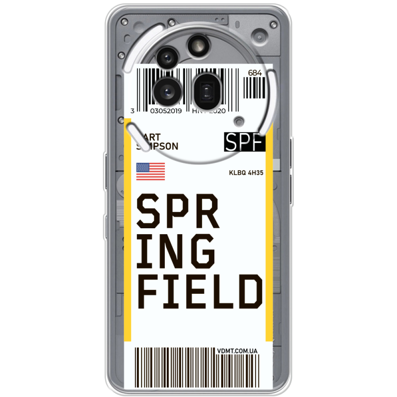 Прозорий чохол BoxFace Nothing Phone (3a) Pro Ticket Springfield