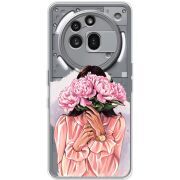 Прозорий чохол BoxFace Nothing Phone (3a) Pro Девушка с Пионами